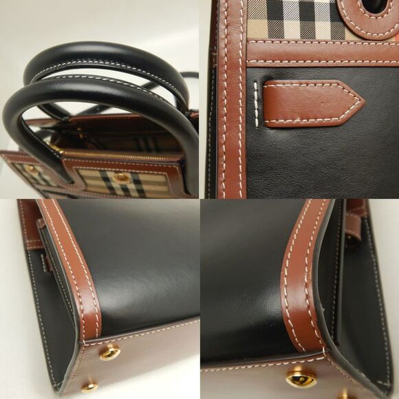 BURBERRY Black Leather Tote Bag - Picture 7 of 10